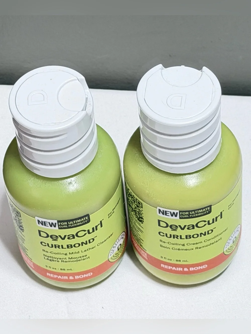 DevaCurl Curlbond Re-Coiling Repair Bond Lather Cleanser Conditioner 3oz Travel